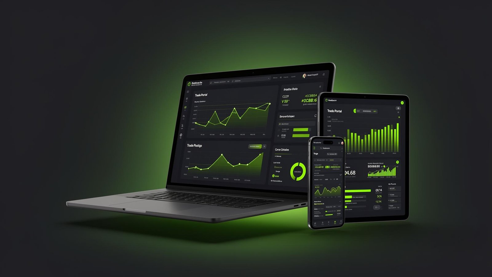 TradeFold online trade portal on laptop, tablet and phone